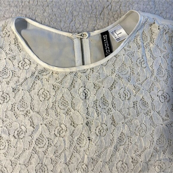 Divided by H&M Off White Floral Lace Sheer Top - Picture 6 of 6